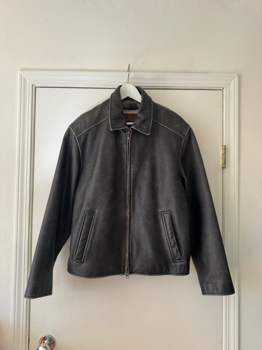 Danier Black Rustic Distressed Leather Jacket